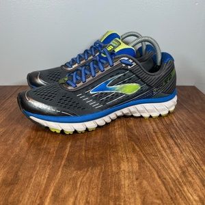 Brooks Ghost 9 Running Shoes Grey/Blue/Green Mens Size 8 Wide